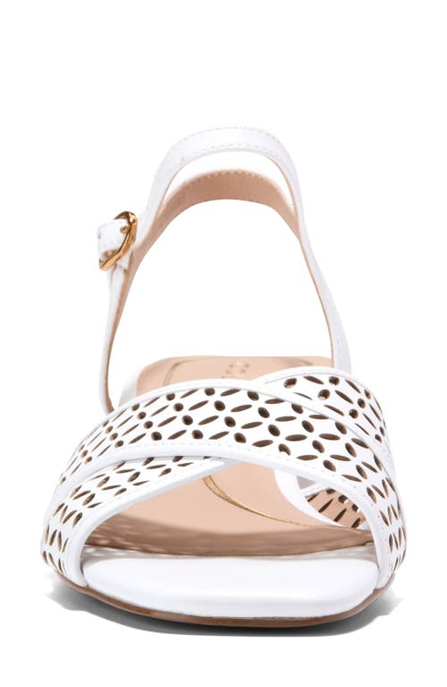 Cole Haan Patie Sandal In White Perforated Leather