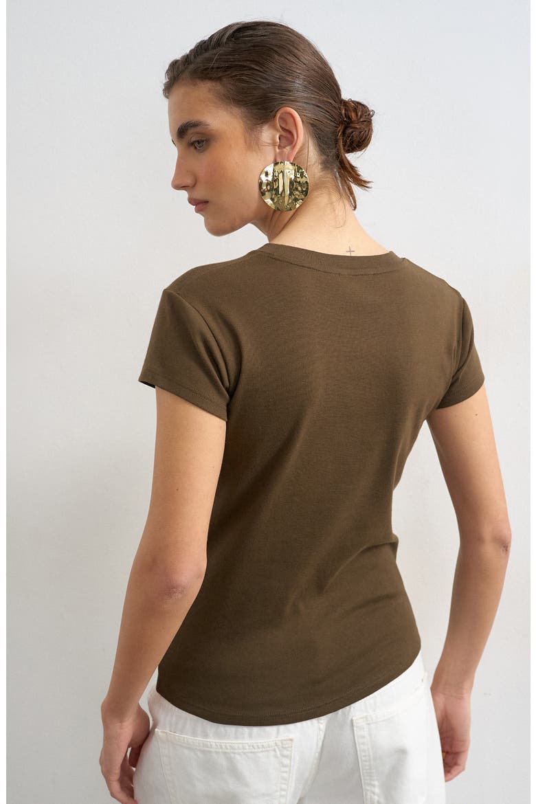 Everyday Cotton T-Shirt, Alternate, color, BROWN