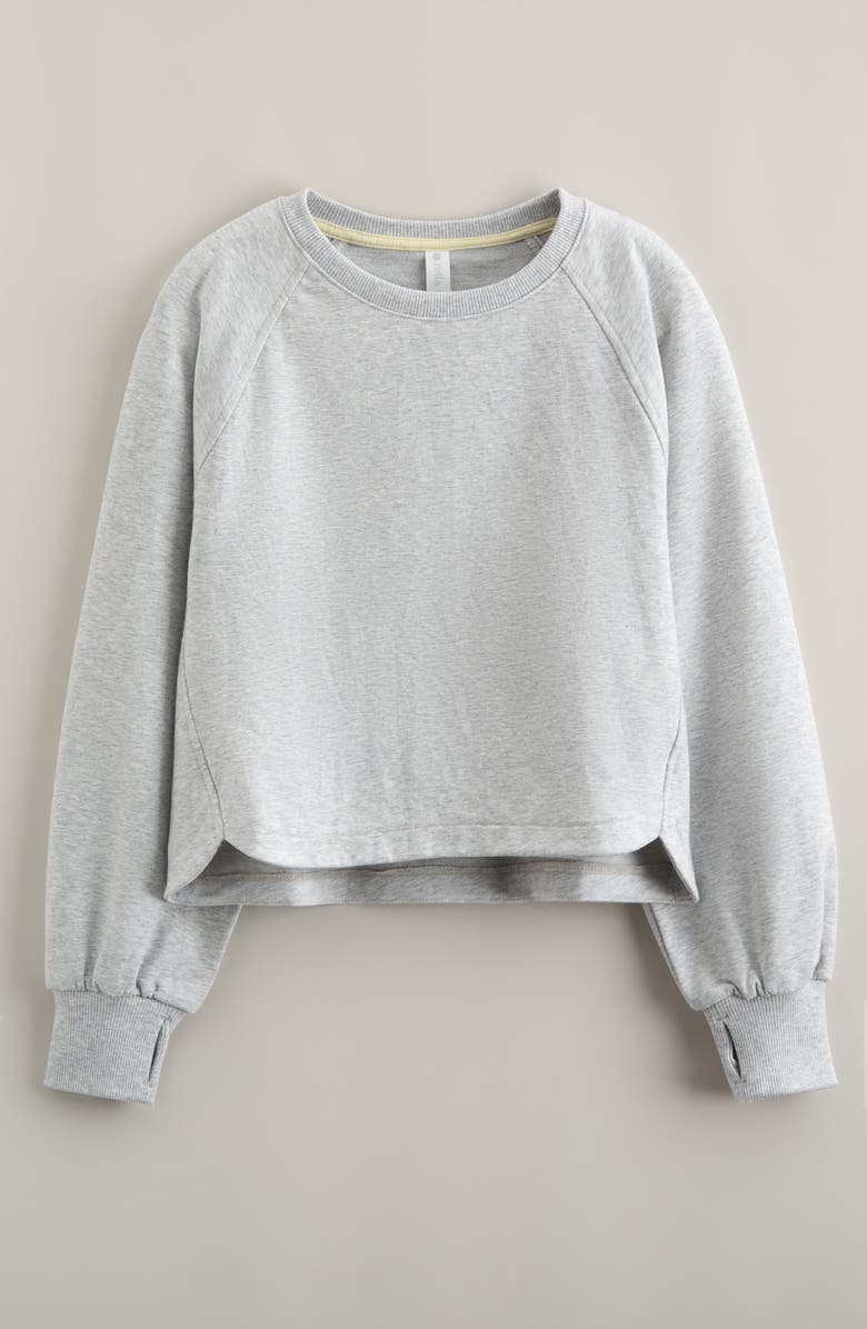 Zella Girl Kids' Practice Terry Pullover Sweatshirt, Main, color, Grey Light Heather