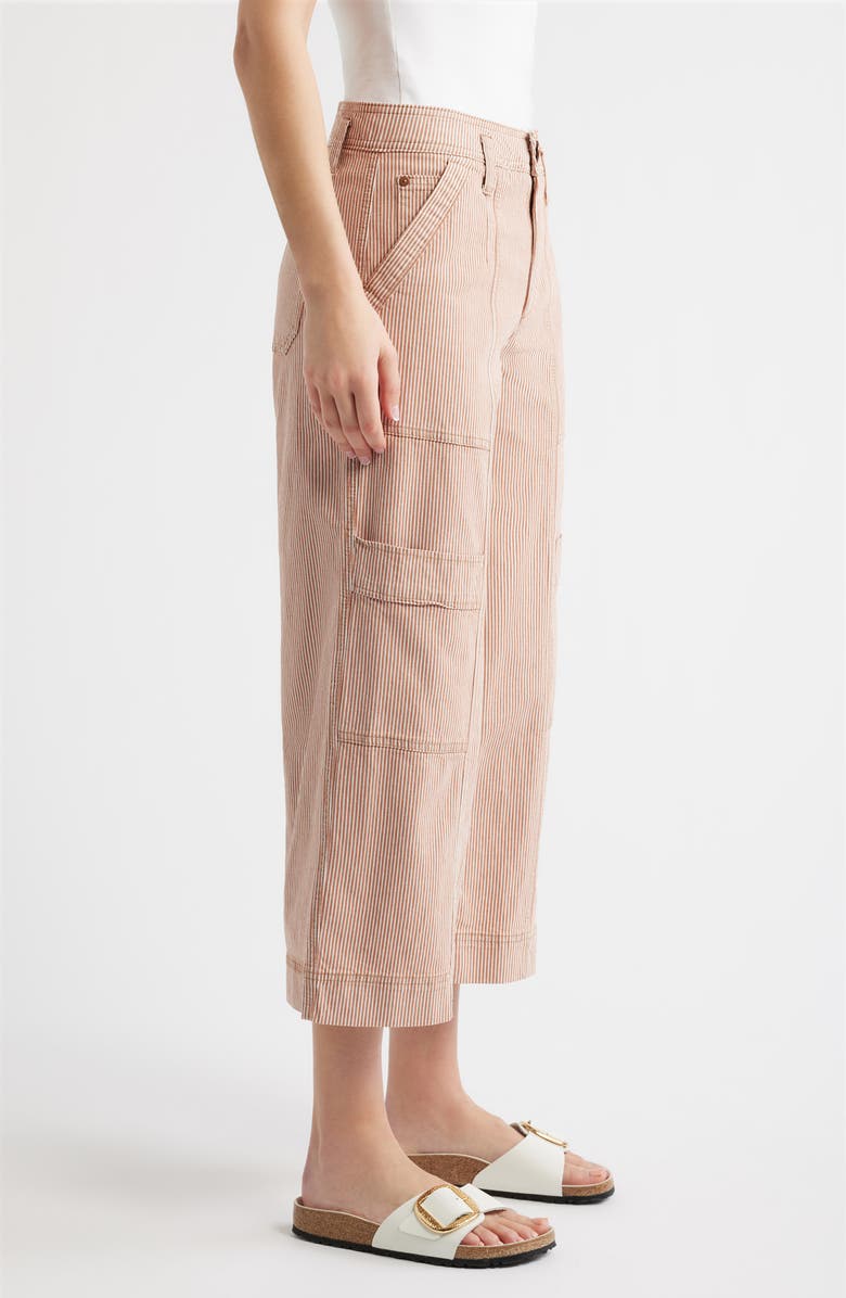 Wit & Wisdom Skyrise Cotton Crop Wide Leg Utility Pants, Alternate, color, Coffee