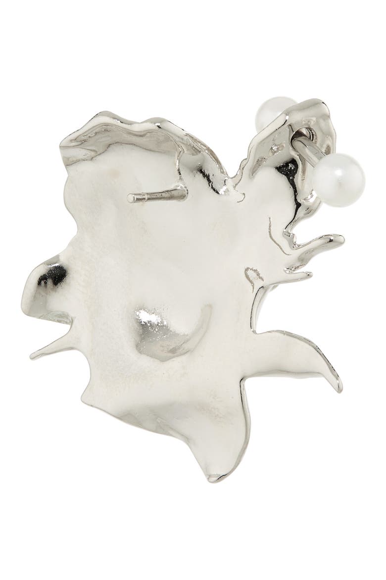 Juliet Faux Pearl Earrings, Alternate, color, PALLADIUM