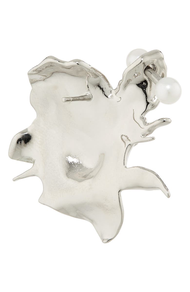 Justine Clenquet Juliet Faux Pearl Earrings, Alternate, color, Palladium