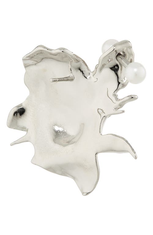 Justine Clenquet Juliet Pierced Rose-detailed Earrings In Metallic