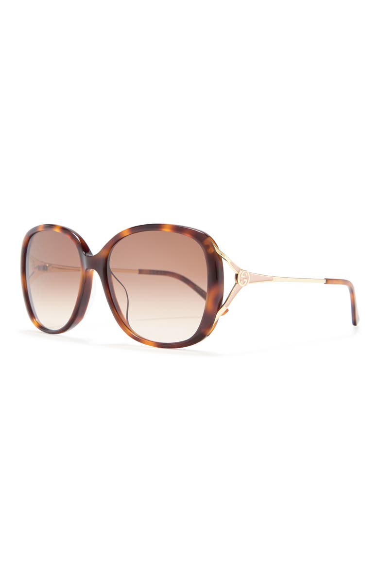 58mm Oval Sunglasses, Alternate, color, HAVANA