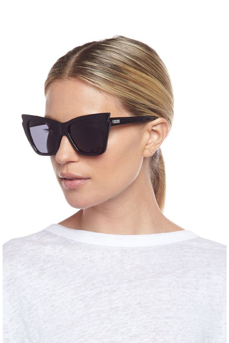 'Rapture' 55mm Bat Wing Sunglasses, Alternate, color, BLACK