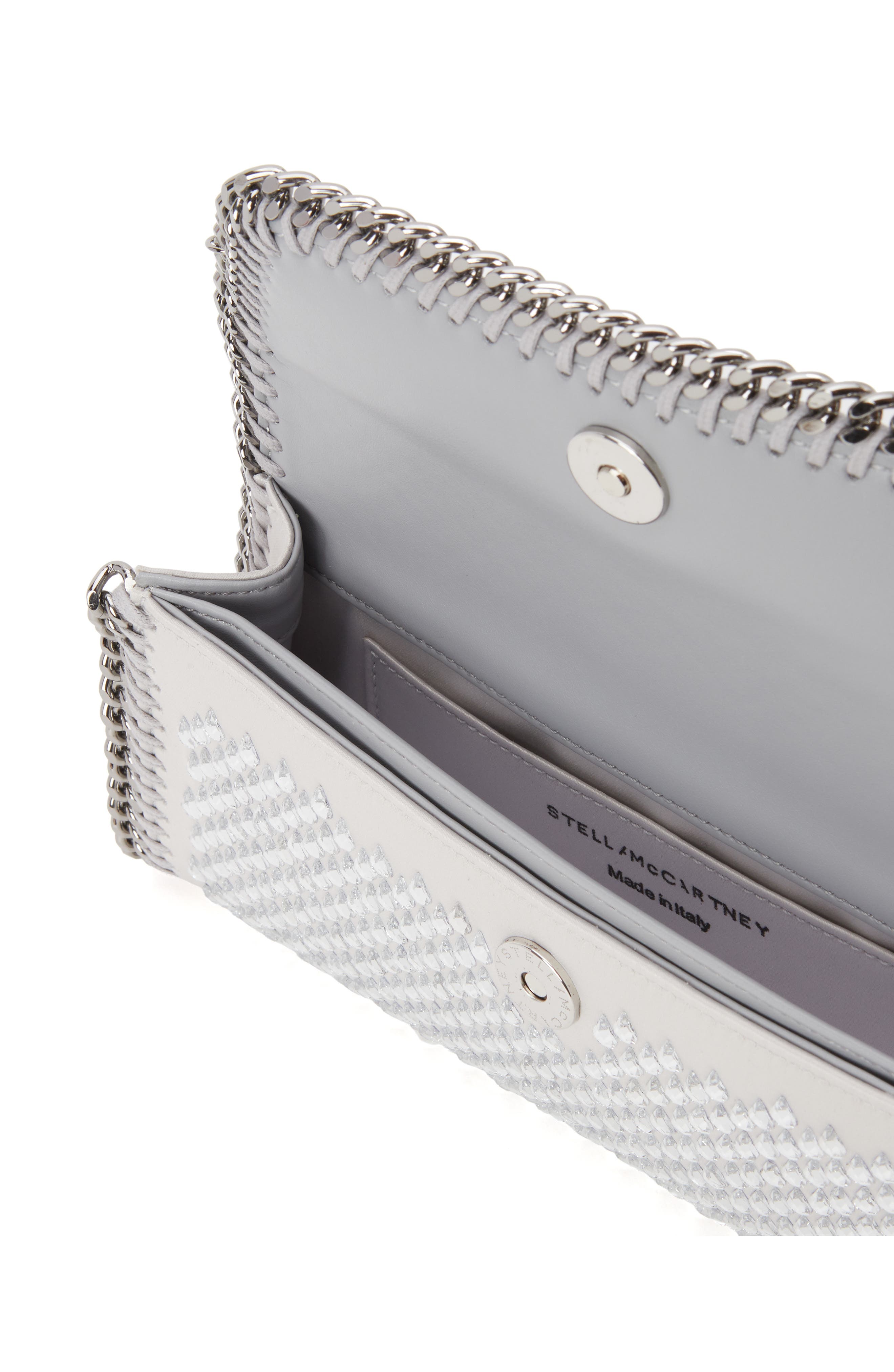 Stella McCartney Falabella Crystal Embellished Clutch, Alternate, color, 