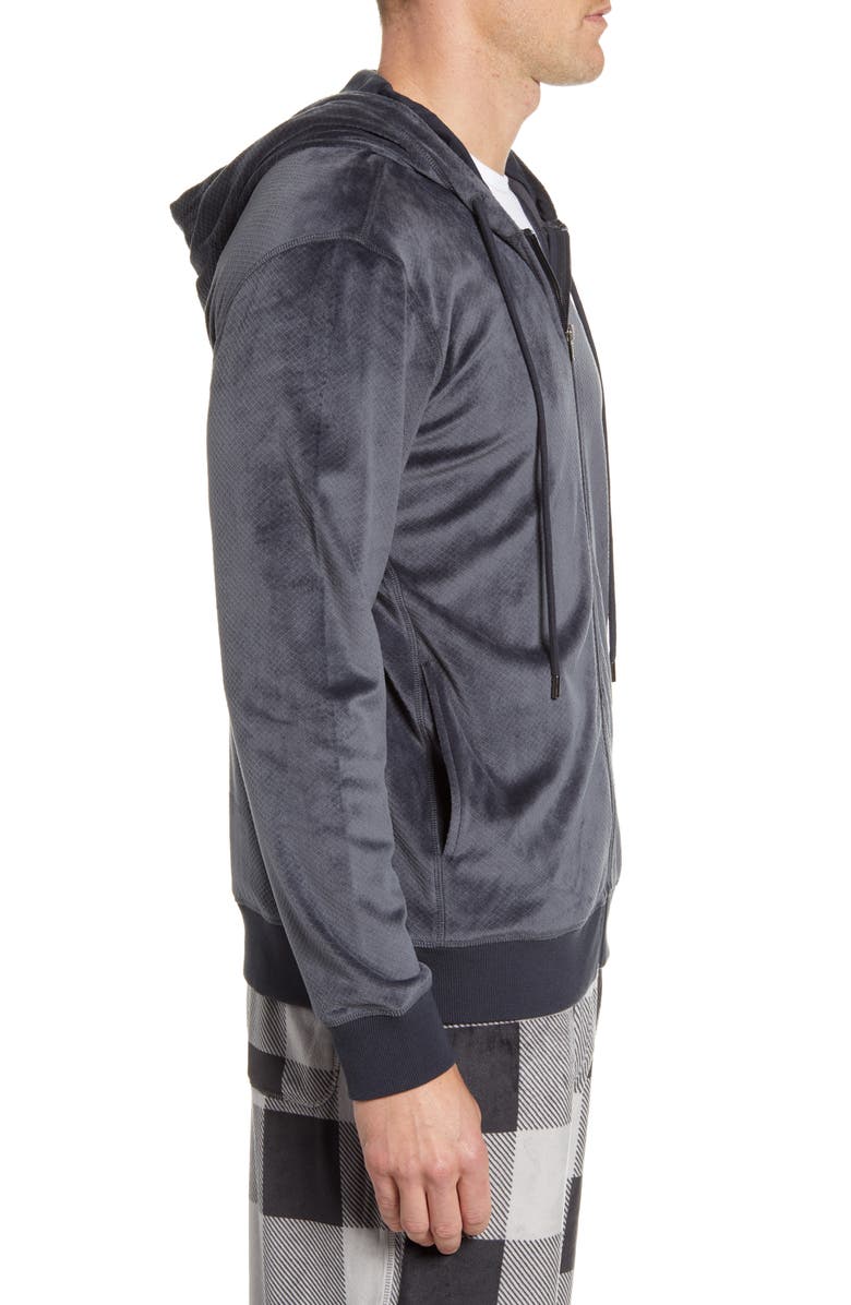 Daniel Buchler Velvet Zip Hoodie, Alternate, color, 