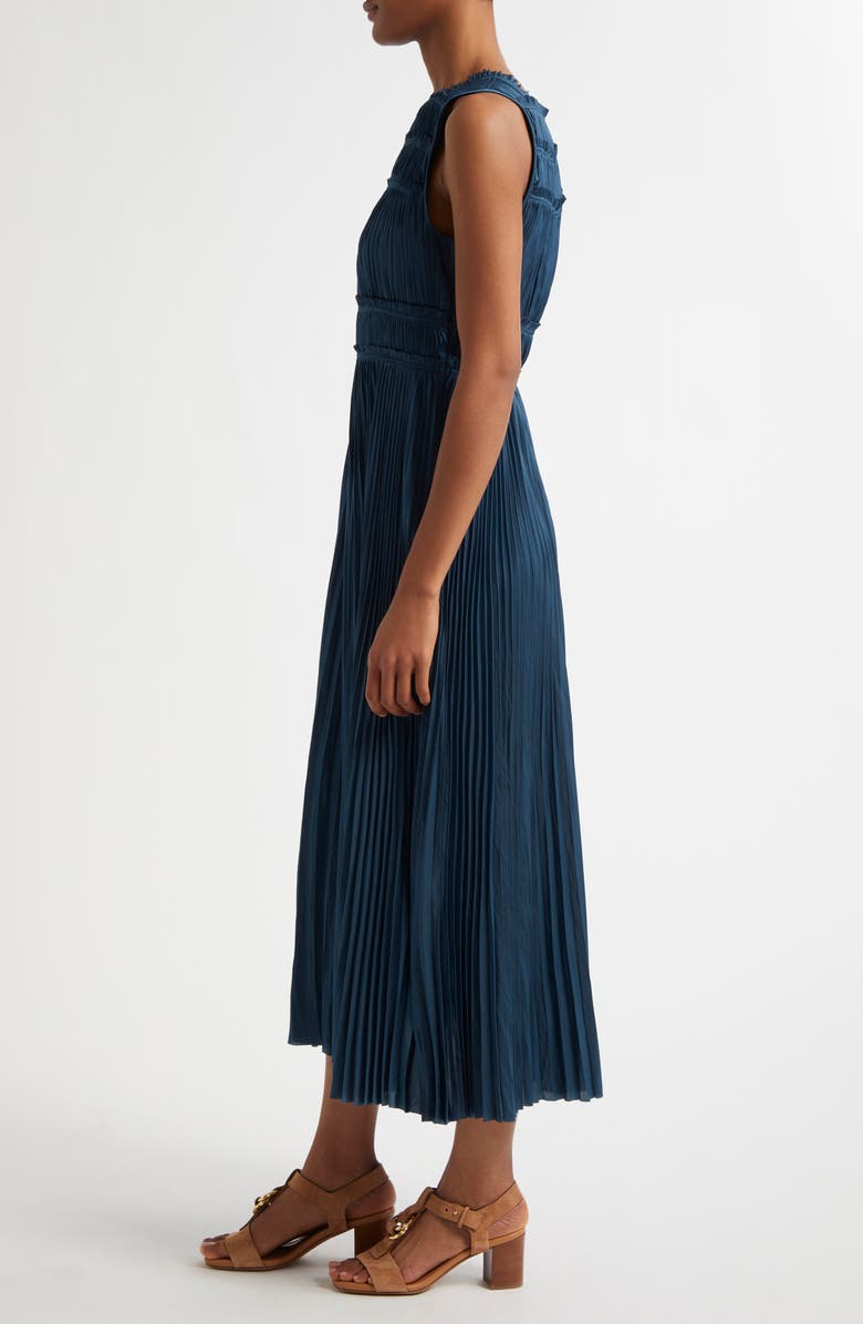 Ulla Johnson Elle Plissé Satin Dress, Alternate, color, 