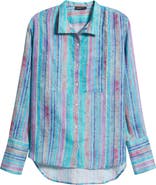 APNY Stripe Linen Button-Up Shirt