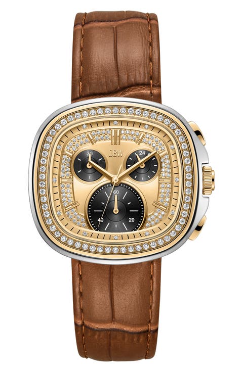 Coast Chronograph Leather Strap Watch, 22mm x 42mm