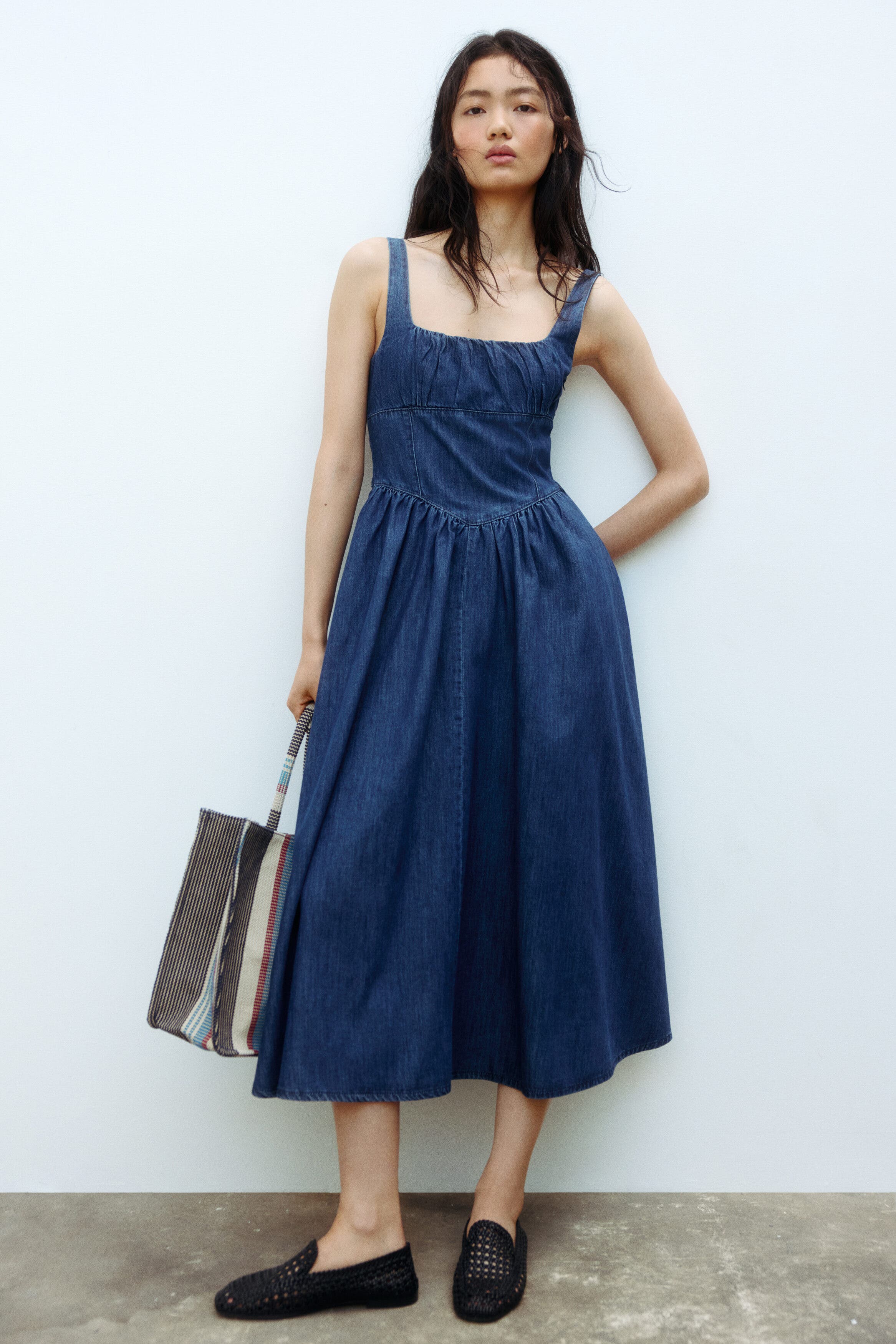 Denim midi dress - image 2