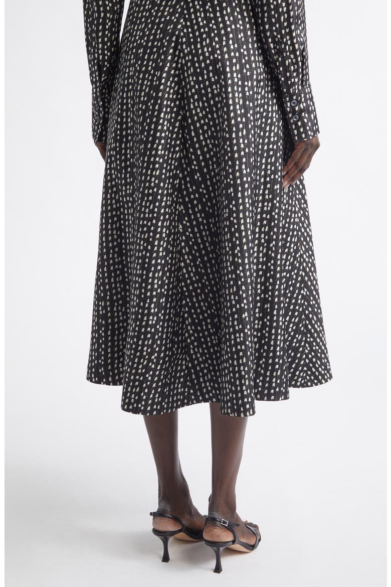 Varda Floral A-Line Silk Skirt, Alternate, color, BLACK BLUEBELL