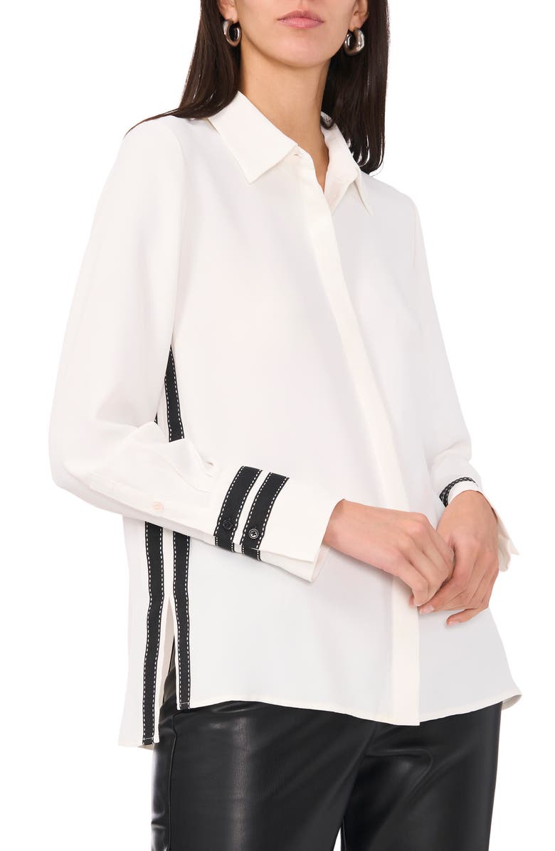 Vince Camuto Contrast Stripe Button-Up Shirt, Main, color, 