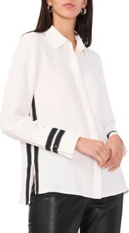Vince Camuto Contrast Stripe Button-Up Shirt