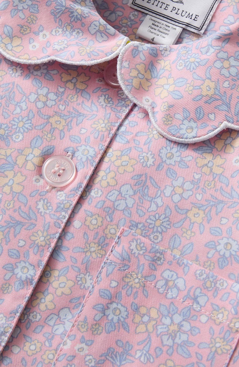 Petite Plume Kids' Colette Twill Two-Piece Short Pajamas, Alternate, color, Pink