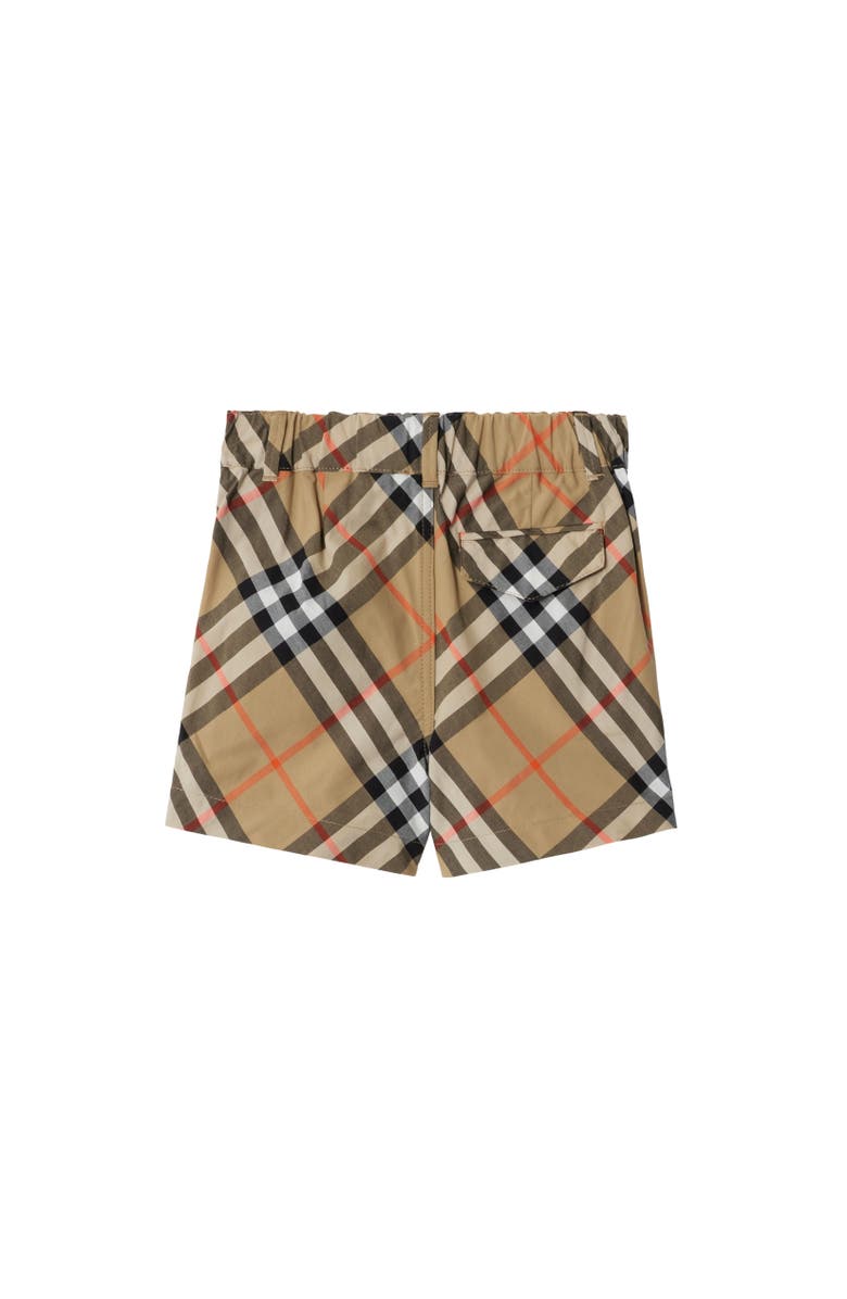 Burberry Check Cotton Shorts, Alternate, color, Sand