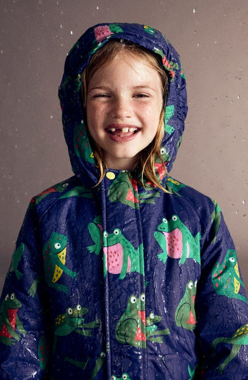 Mini Boden Kids' Fleece Lined Hooded Jacket In Blue