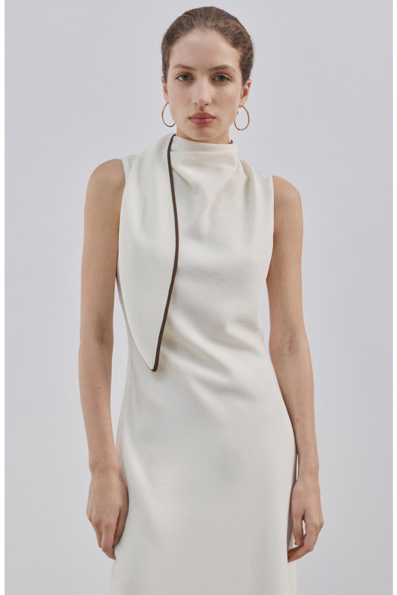 Vestido Tie Back Sleeveless Midi Dress, Alternate, color, VANILLA