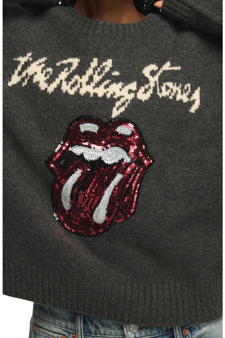 Rolling Stones Sequin Sweater, Alternate, color, CHARCOAL HEATHER