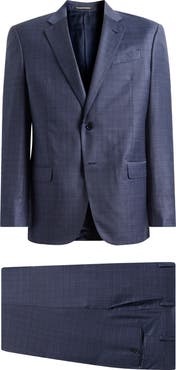Emporio Armani Blue Check Virgin Wool Suit