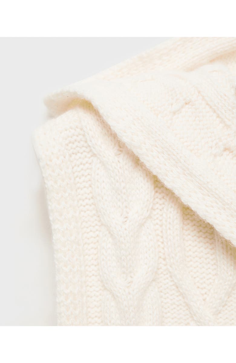 MANGO Hooded Cable Vest, Alternate, color, Ecru