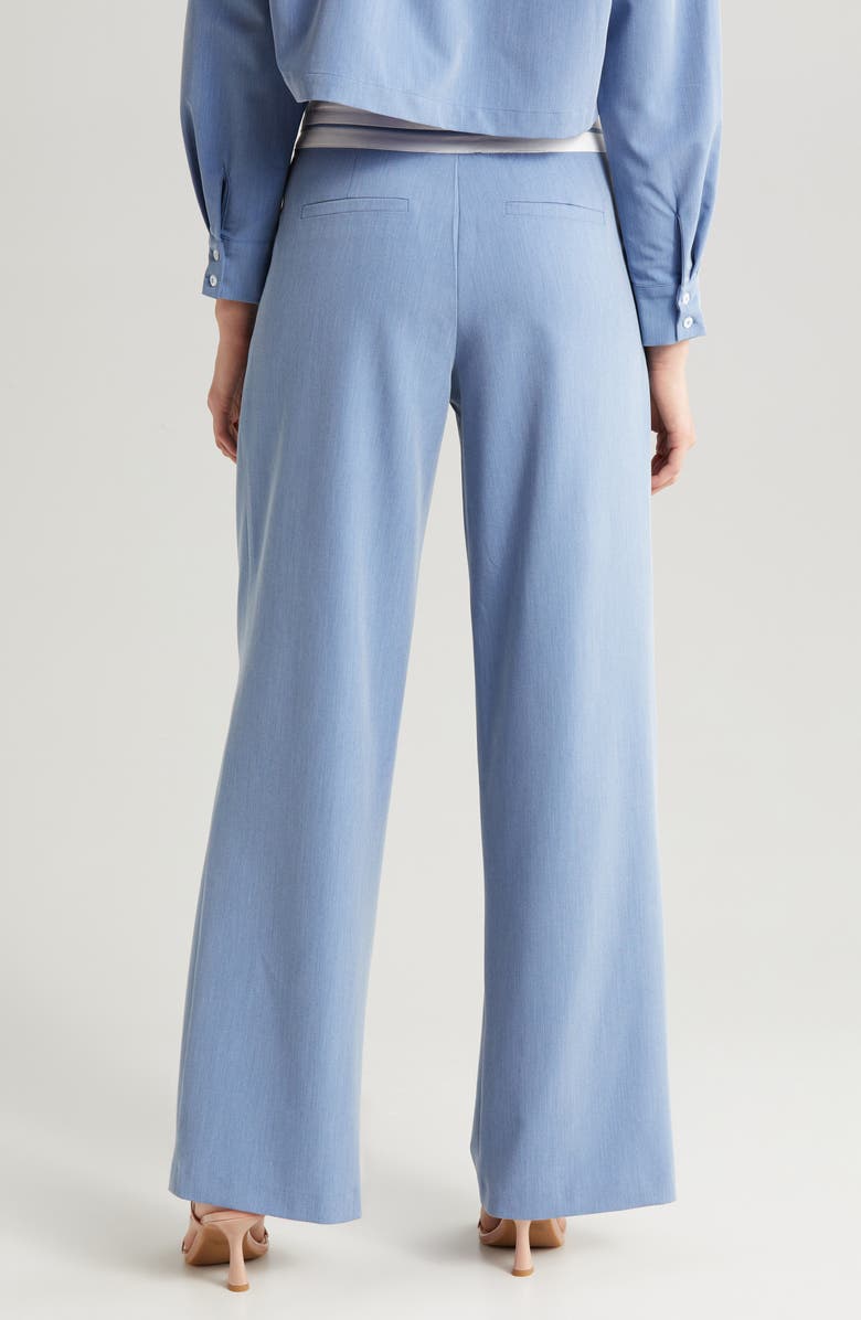 WAYF Preston Pleated Wide Leg Pants, Alternate, color, Chambray Blue