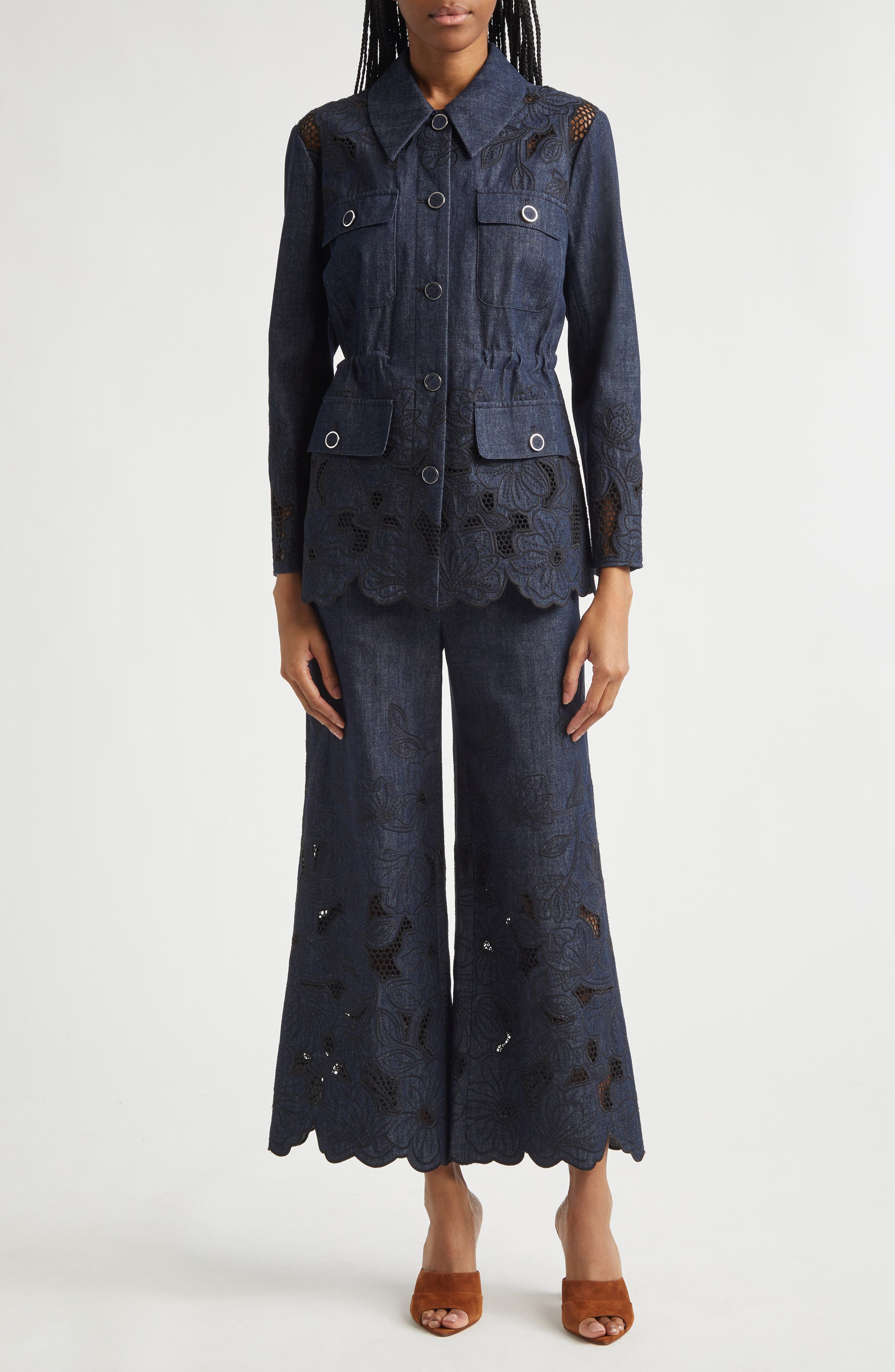 Osborne Wide-Leg Eyelet Pants - image 2