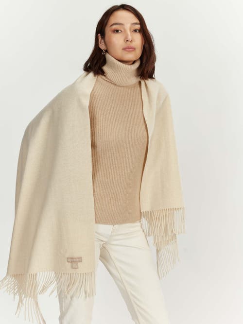 Gobi Cashmere Wide Fringe Scarf In Sand