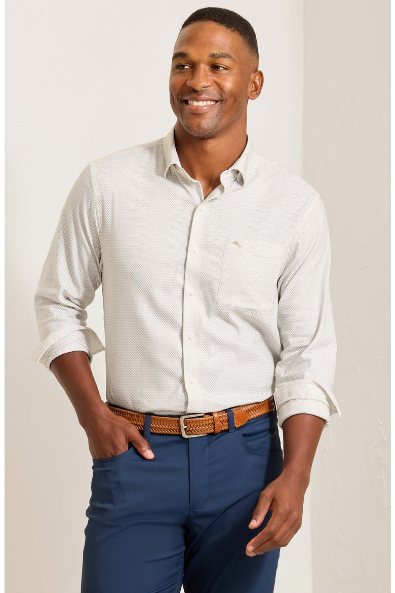 Sarasota Stretch Ventura Coast IslandZone® Button-Up Shirt, Alternate, color, KHAKI