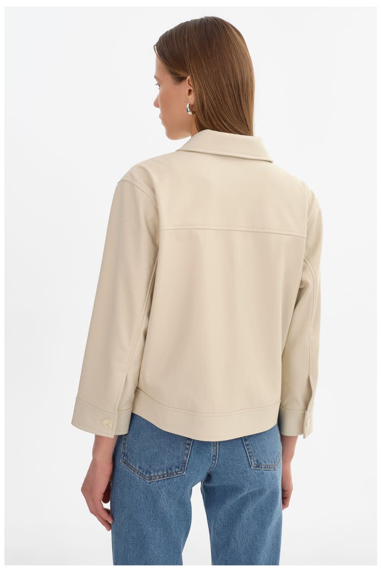 Elara | Faux Leather Jacket, Alternate, color, Bone