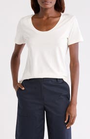 Theory Scoop Neck Cotton T-Shirt