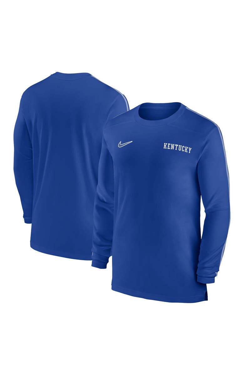 Nike Men's Nike Royal Kentucky Wildcats 2024 Sideline Coach UV Performance Long Sleeve T-Shirt, Main, color, 