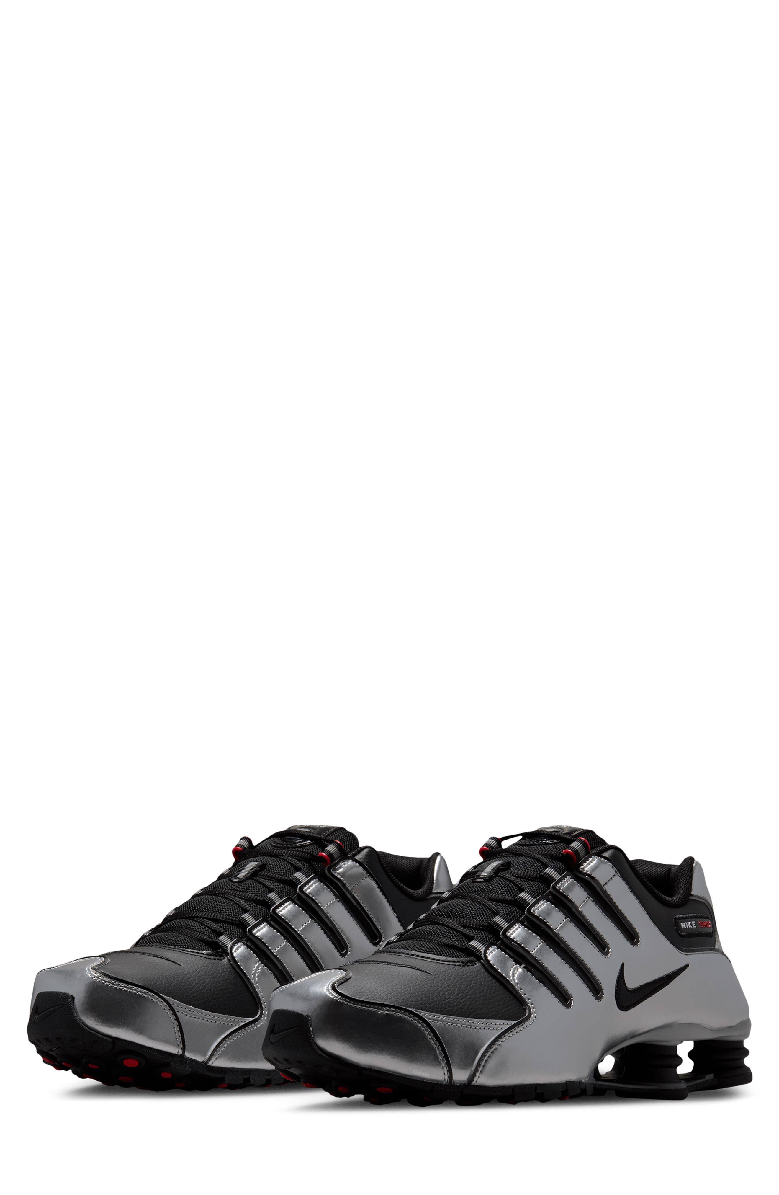 Shox NZ Running Shoe, Main, color, BLACK/ SILVER/ RED/ BLACK