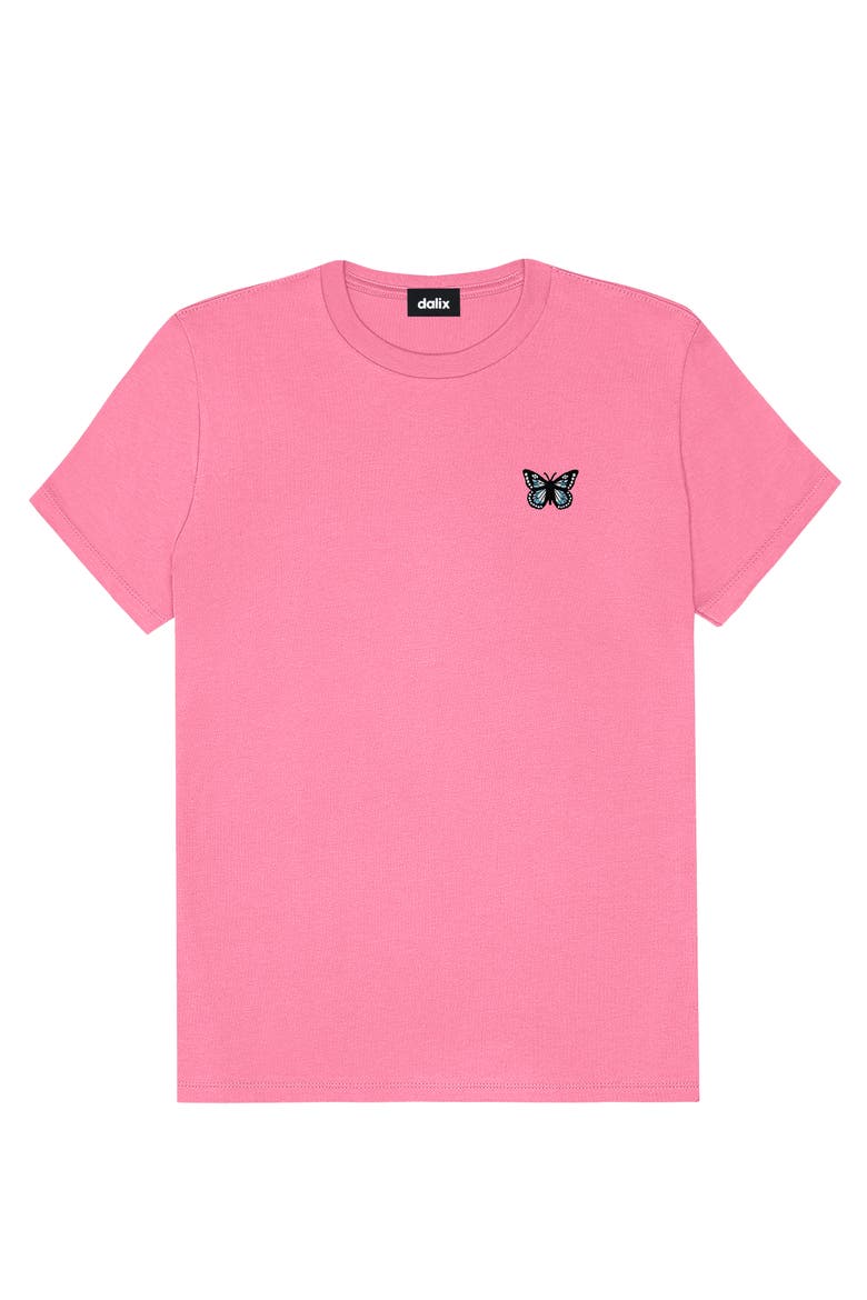 Butterfly Womens Relaxed Tee, Alternate, color, Charity Pink