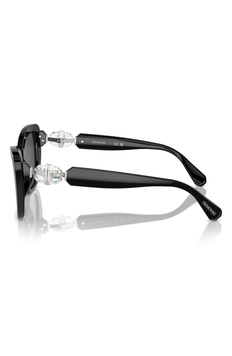Swarovski 52mm Cat Eye Sunglasses, Alternate, color, Black