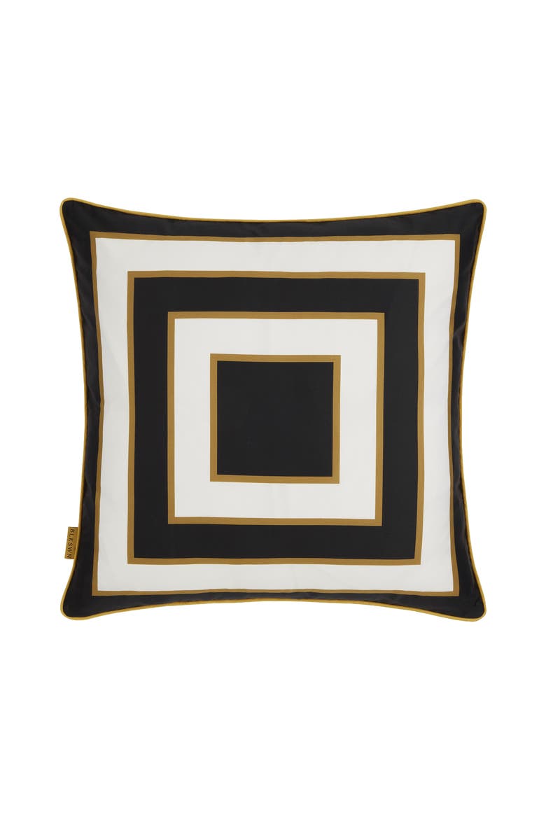 Swn  Monogram Reversible Euro Sham, Main, color, Black & White