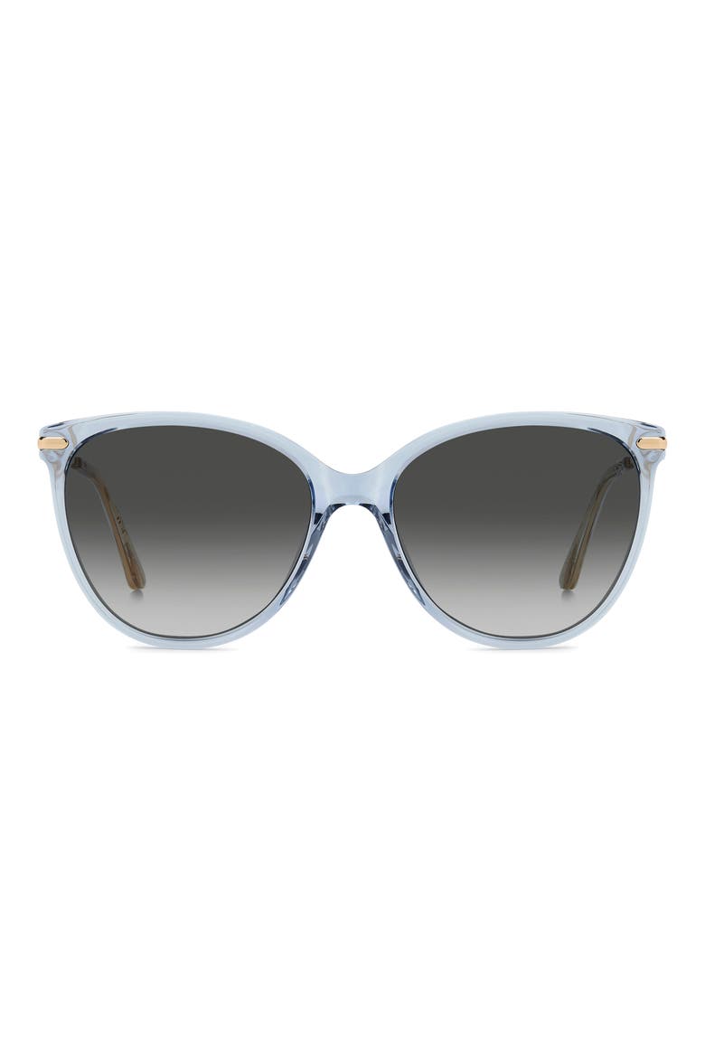 58mm Gradient Butterfly Sunglasses, Main, color, AZURE/ DARK GREY SF