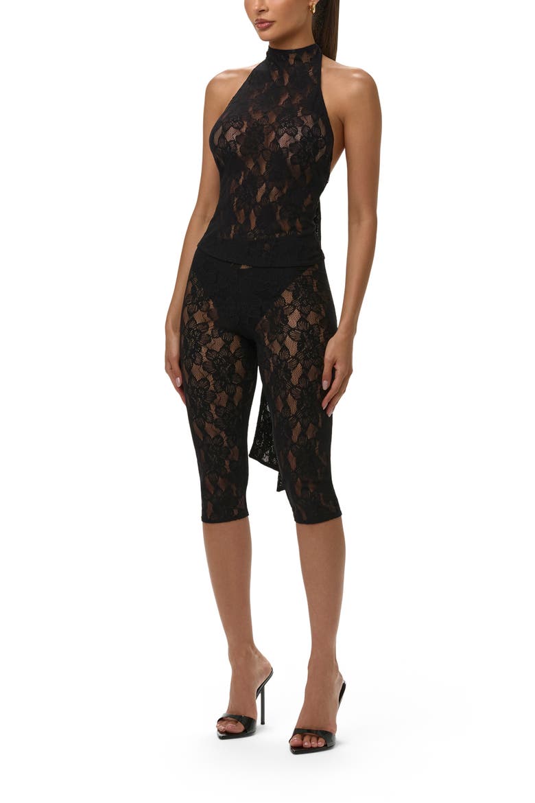 Lace Halter Top, Alternate, color, BLACK