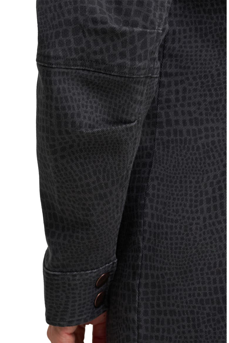 Croc Print Denim Shirtdress, Alternate, color, CROC PRINT
