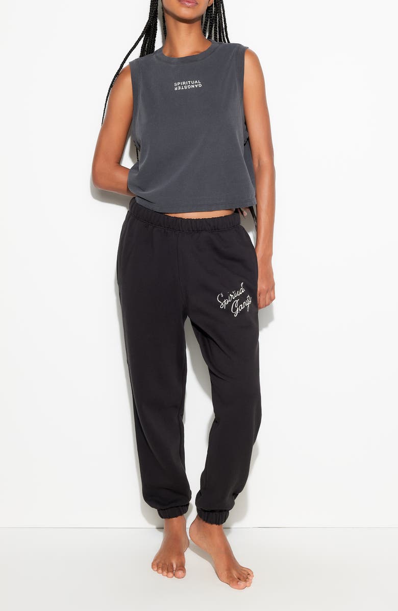 Spiritual Gangster Doheny Logo Cotton Crop Tank, Alternate, color, Ash