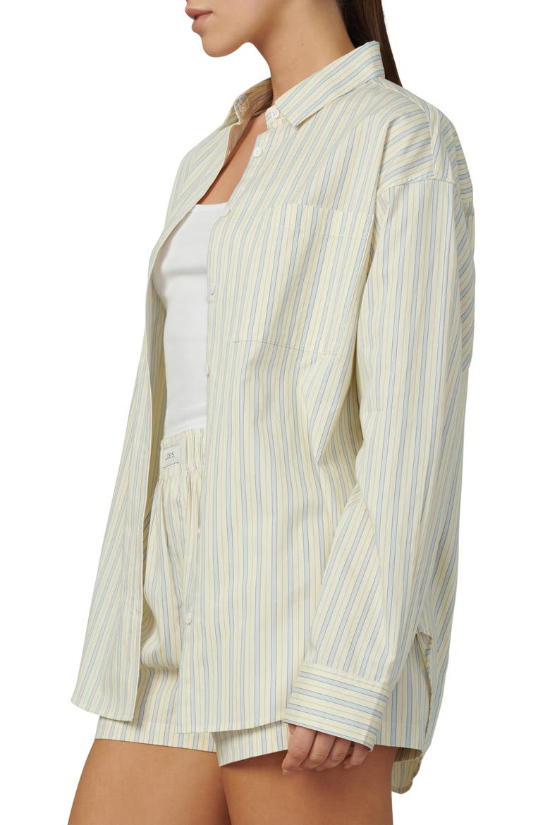Relaxed Fit Stripe Button-Down Shirt, Alternate, color, ANISE FLOWER VARIG