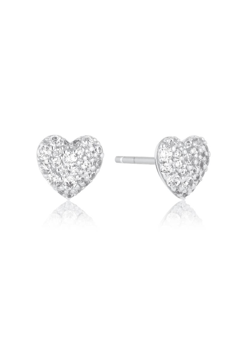 Caro Earrings, Main, color, 925 Sterling silver/White