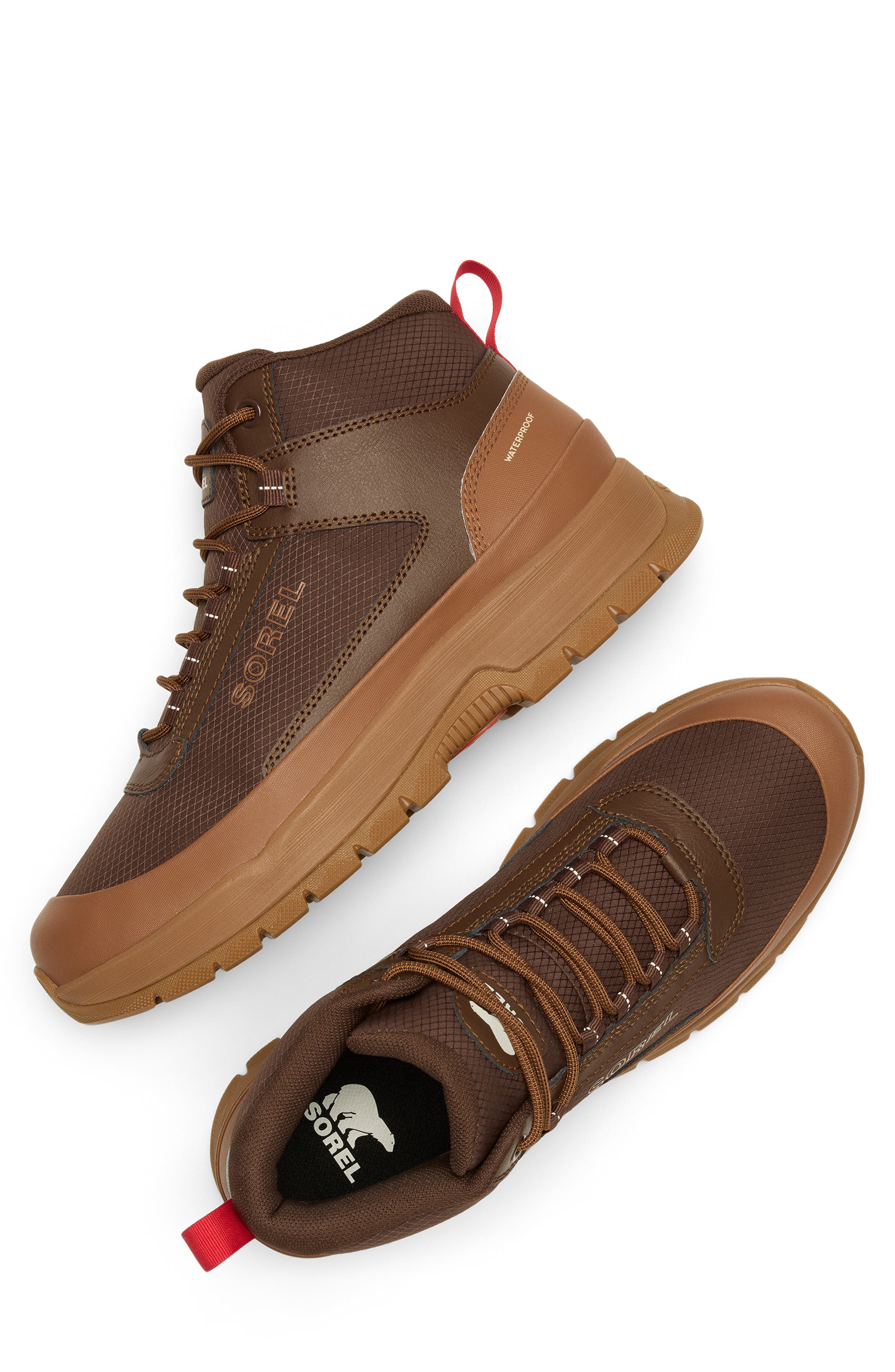 Outing NW Mid Waterproof Leather Boot, Alternate, color, VELVET TAN/ TOBACCO
