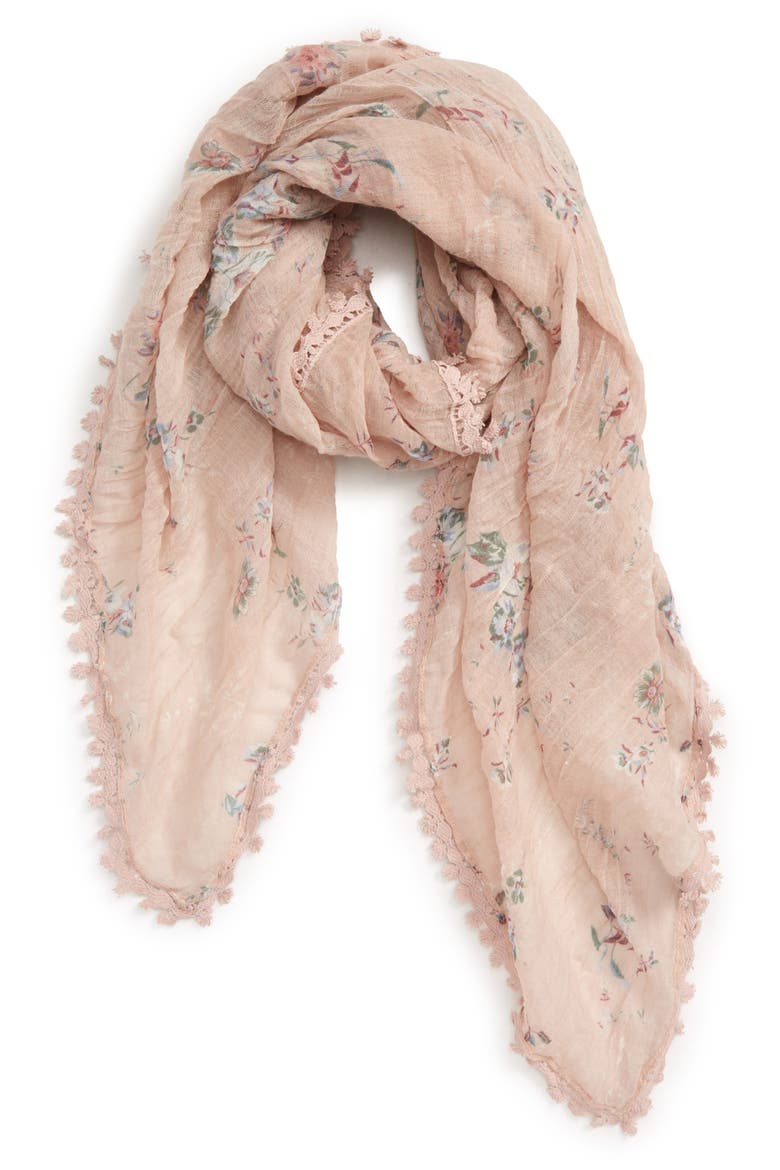 Print Gauze Scarf, Alternate, color, PINK FLORAL ARDOR