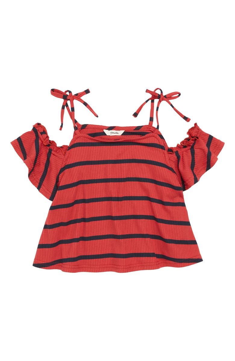 Maddie Stripe Cold Shoulder Top, Main, color, 