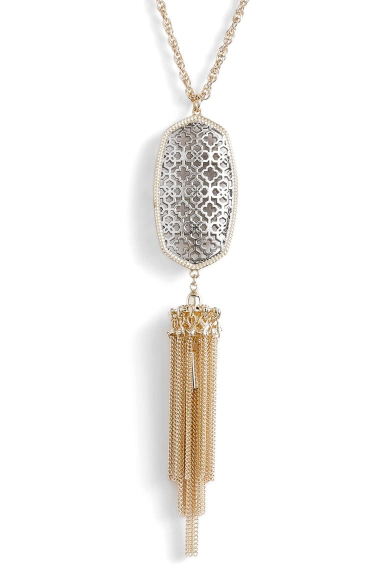 Rayne Stone Tassel Pendant Necklace, Alternate, color, GOLD/SILVER