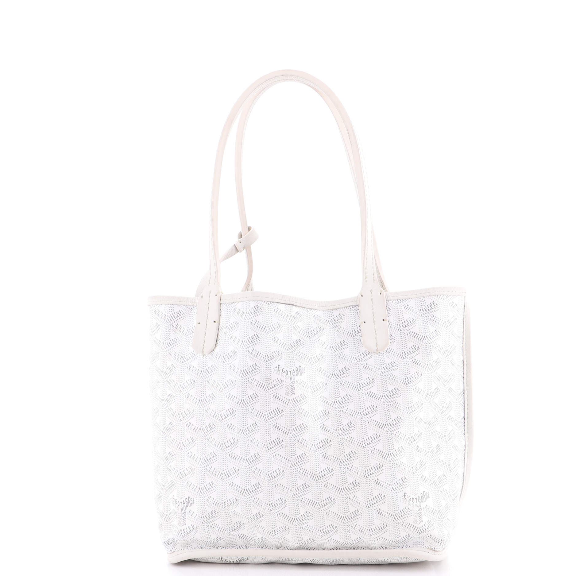 Anjou Reversible Tote Coated Canvas Mini, Alternate, color, White