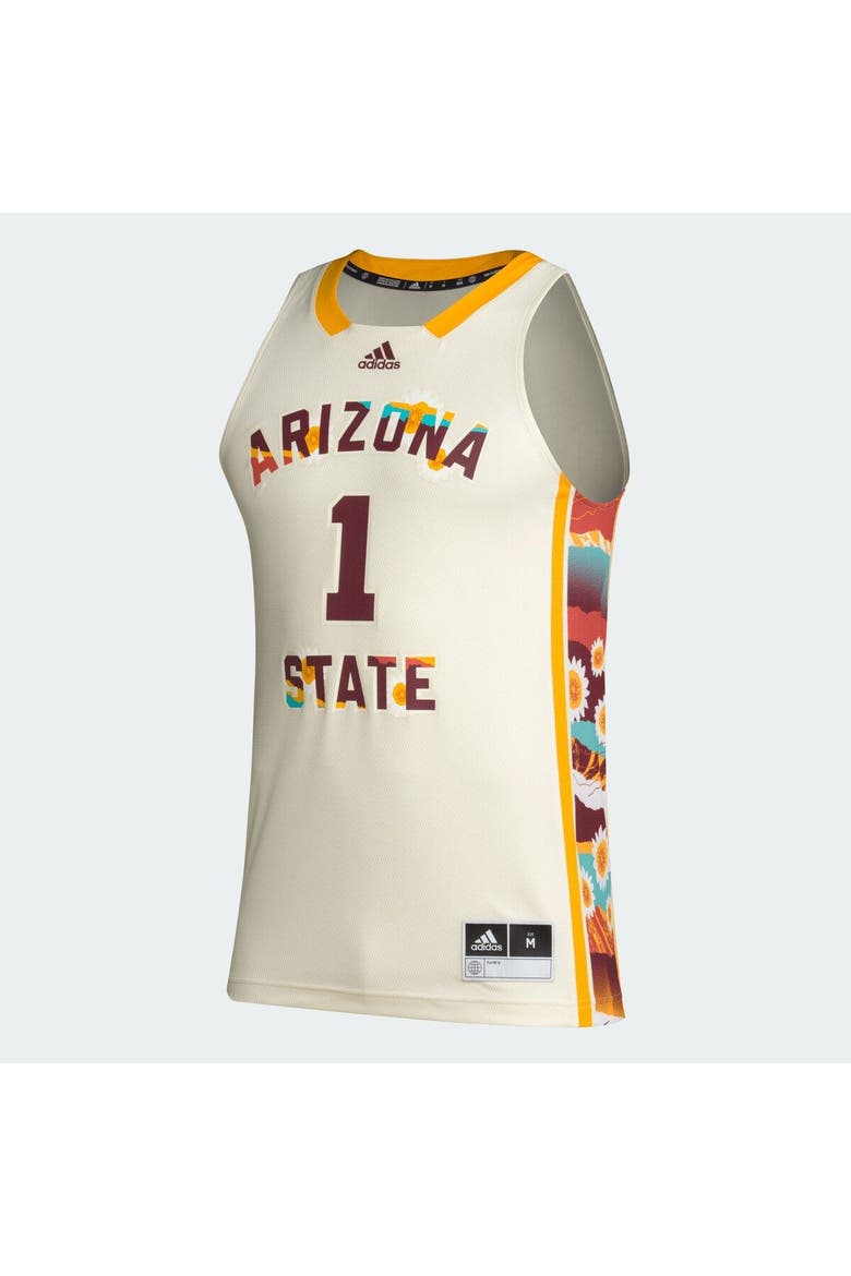 Men's adidas #1 Khaki Arizona State Sun Devils Honoring Black Excellence Basketball Jersey, Alternate, color, Khaki