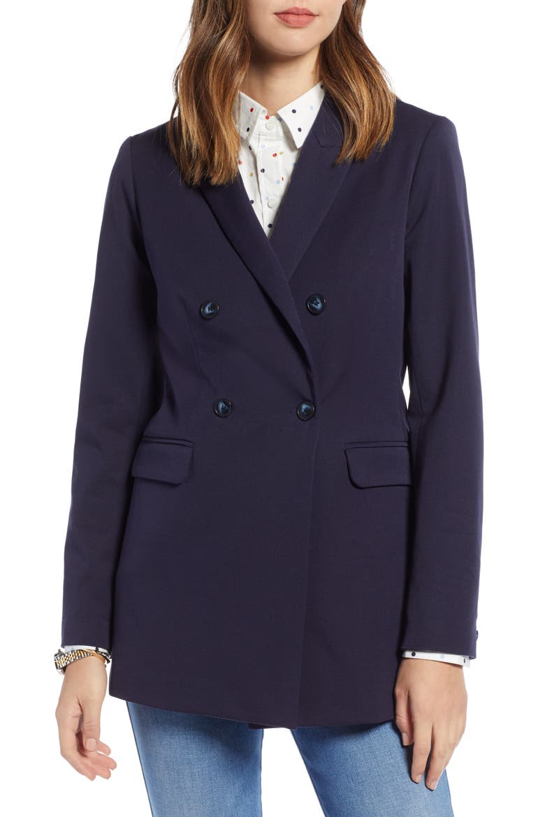 Double Breasted Blazer, Alternate, color, NAVY NIGHT
