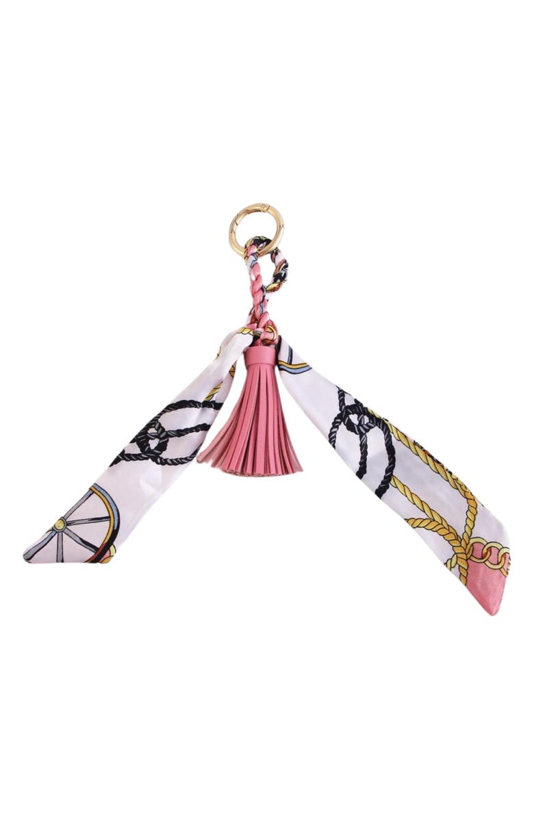 MacRae & Co. Scarf & Tassel Bag Charm, Main, color, Pink